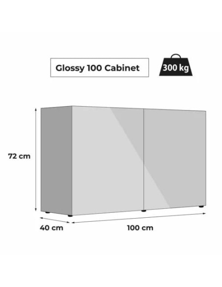 Aquael - Meuble GLOSSY 100 Noir (portes acrylique)