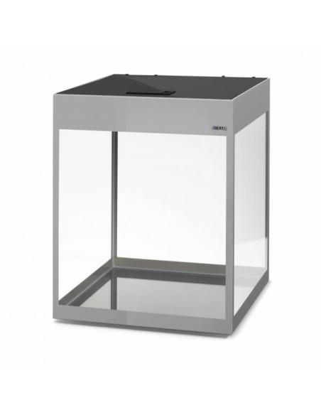 Aquael - Glossy Cube LED Day&Night 2.0 Gris laqué aquarium équipé