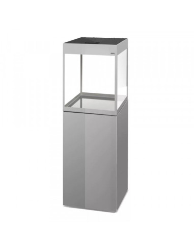 Aquael - Glossy Cube LED Day&Night 2.0 Gris laqué aquarium équipé