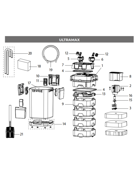 Aquael -  Joints pour filtre Ultramax 1000/1500/2000