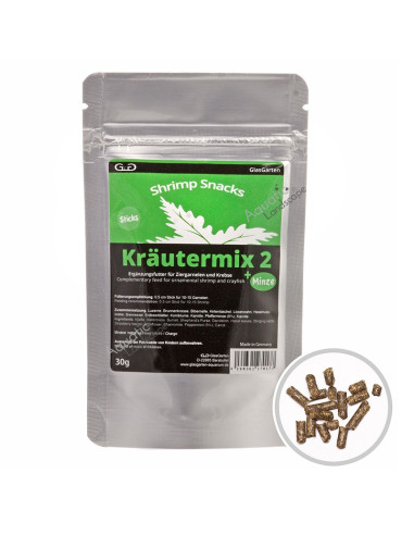 GlasGarten - Shrimp Snack Krautermix-2 (Mix d'herbes + Menthe)