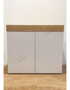 AQL - Meuble Bi-ton Blanc / Chêne - 90x45x80H