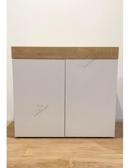 AQL - Meuble Bi-ton Blanc / Chêne - 90x45x80H