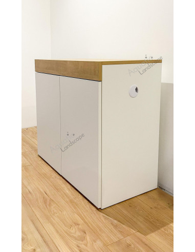 AQL - Meuble Bi-ton Blanc / Chêne - 90x45x80H