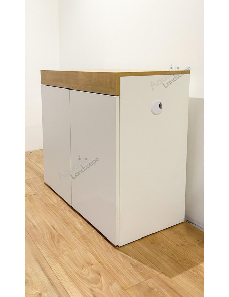 AQL - Meuble Bi-ton Blanc / Chêne - 90x45x80H