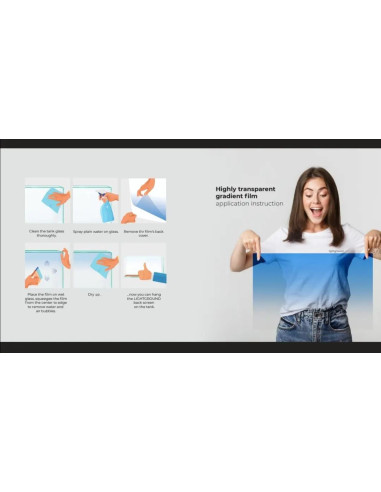 The LightGround - Gradient Foil Blue/White 80x40cm