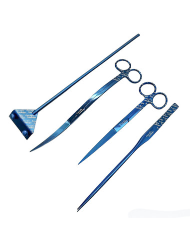 AQL - Kit Aquascaper 4 Outils Blue Titanium
