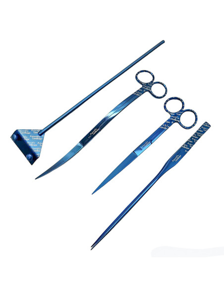 AQL - Kit Aquascaper 4 Outils Blue Titanium