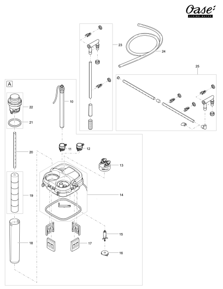 Oase - Tête Préfiltre / Bouton poussoir de rechange pour Biomaster